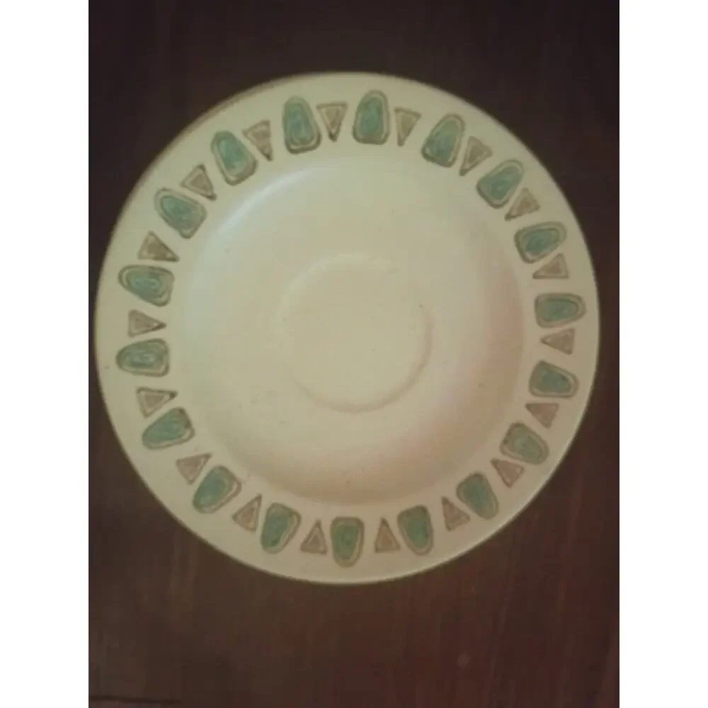 Metlox NAVAJO Poppytrail Cup & Saucer Mid-Century Atomic California Art Pottery